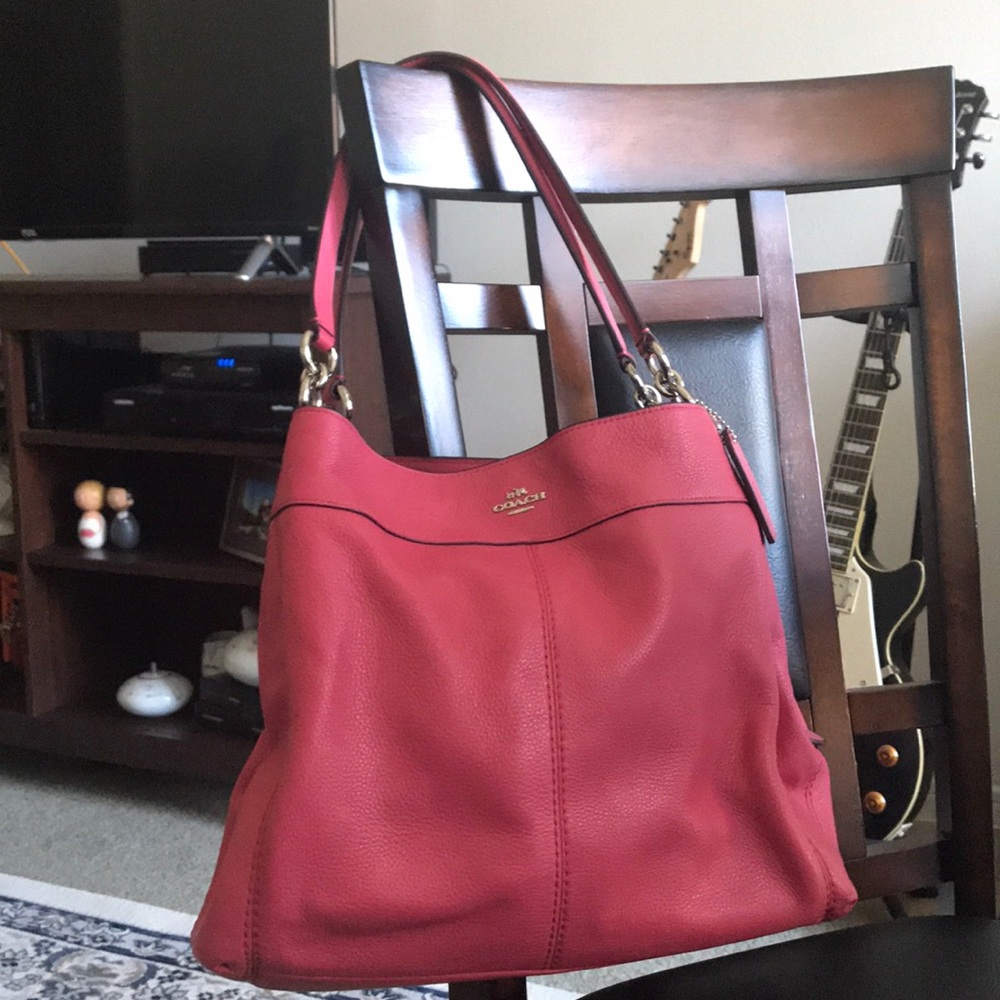 Coach pink leather handbag
